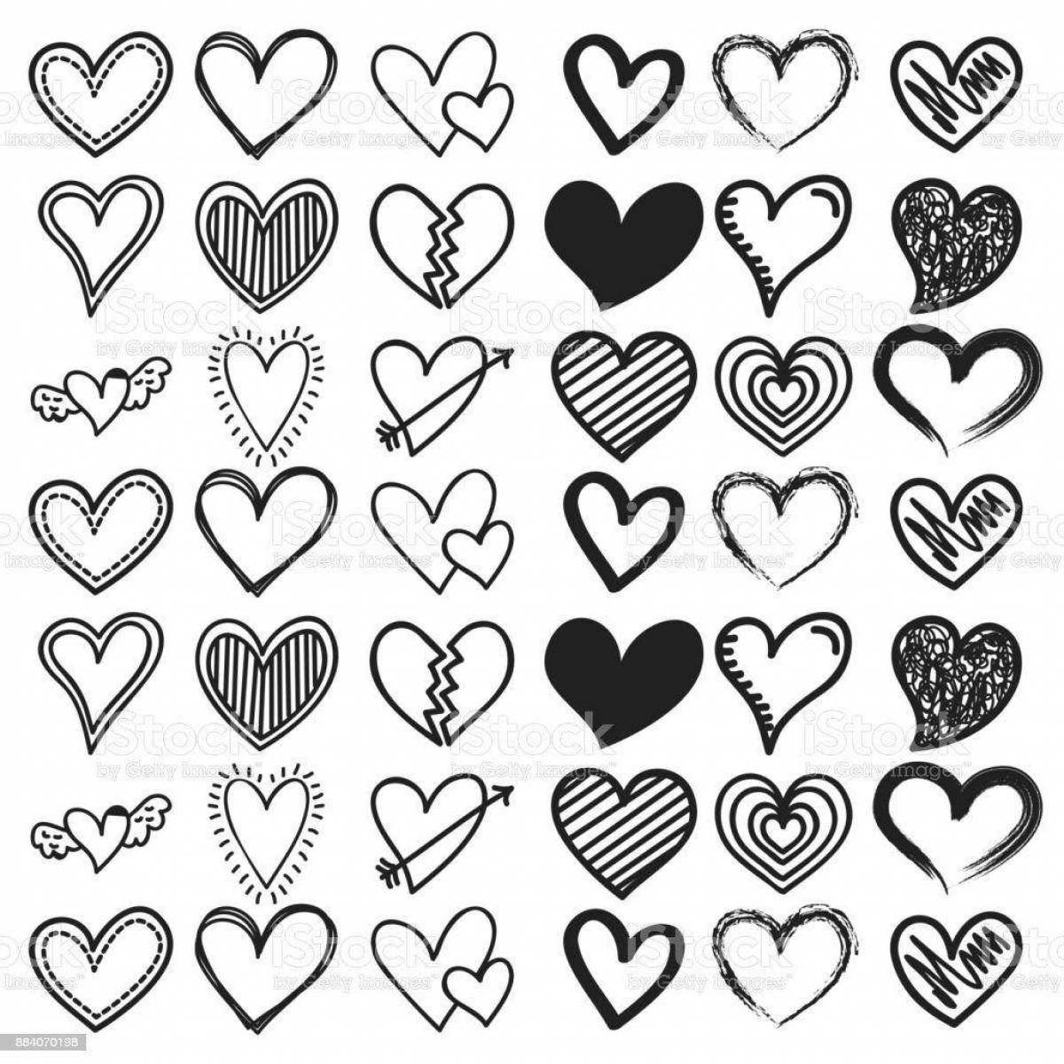 Lovely coloring pages with hearts
