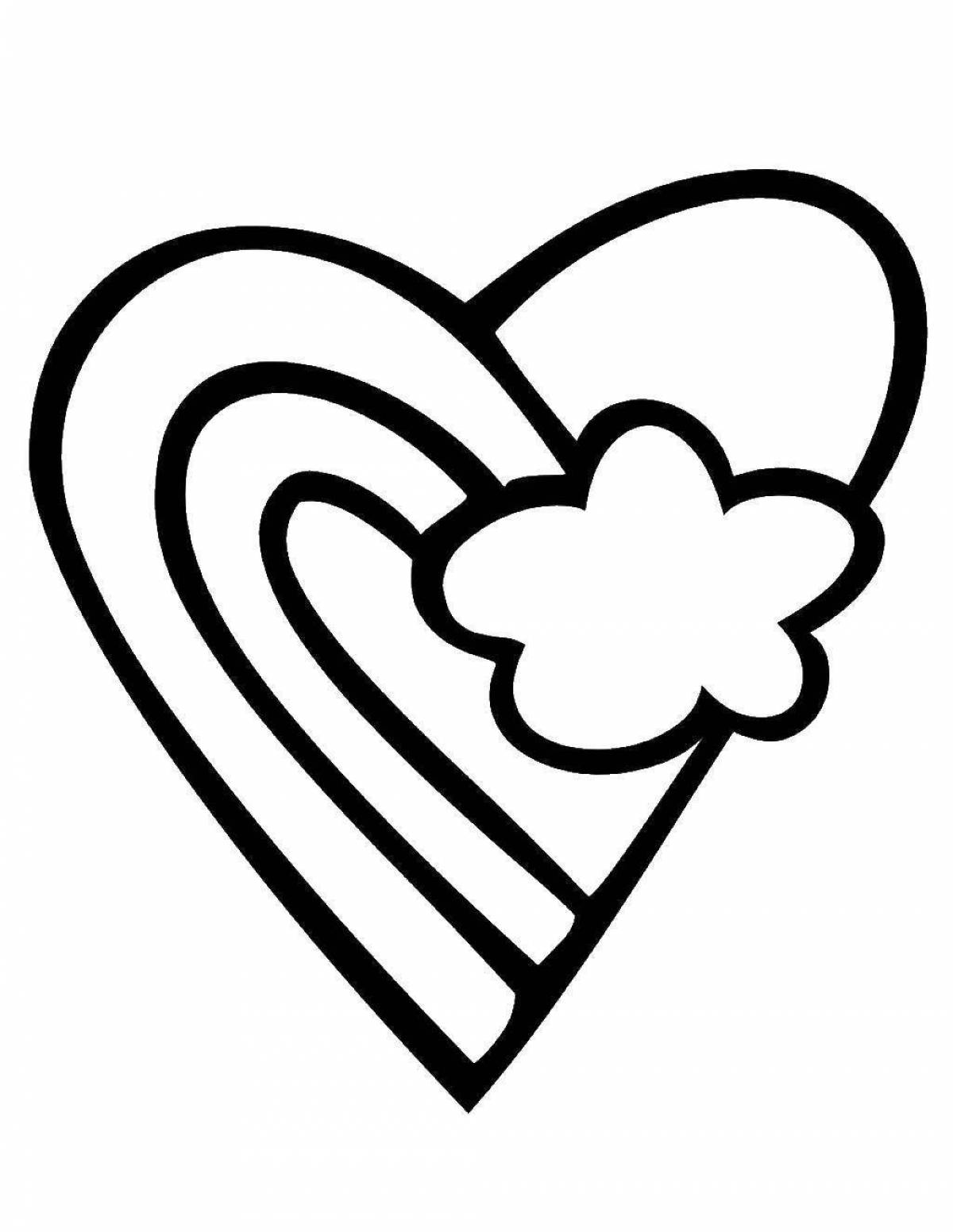 Blissful coloring pages with hearts