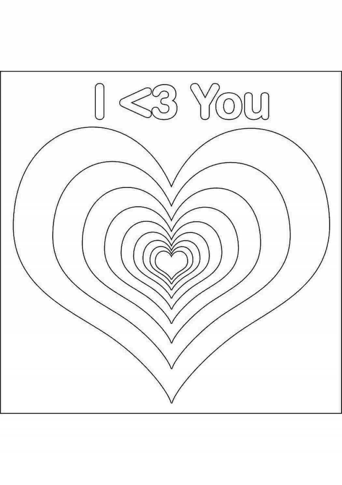 Fun coloring pages with hearts