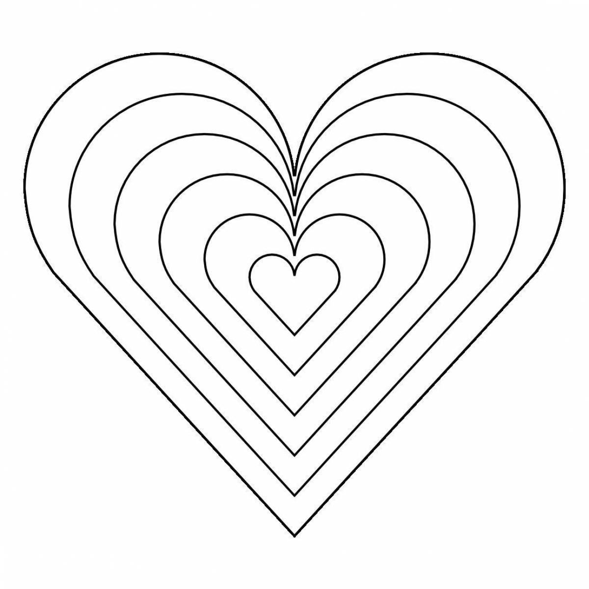 Fancy coloring pages with hearts