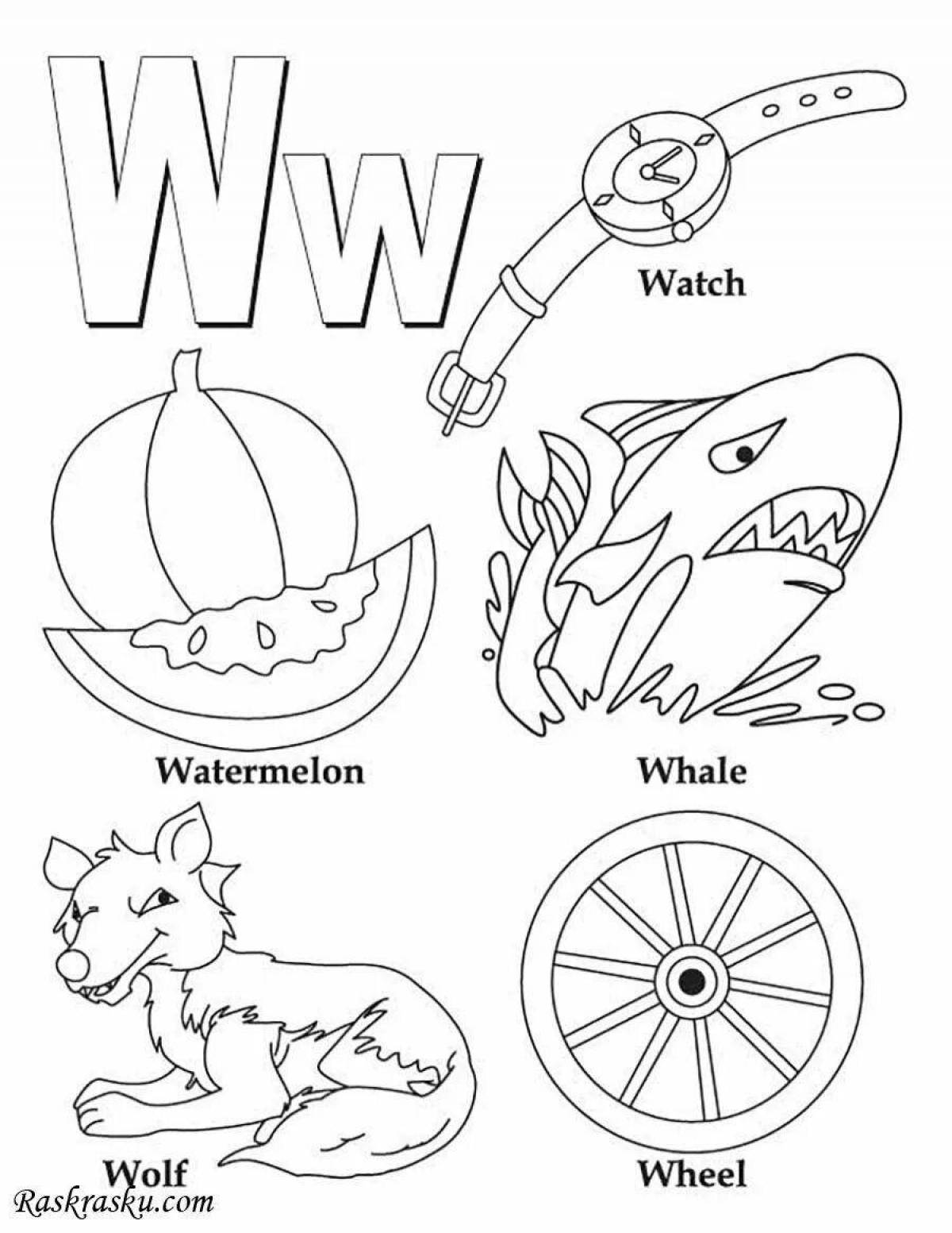 A fun coloring book for the English alphabet