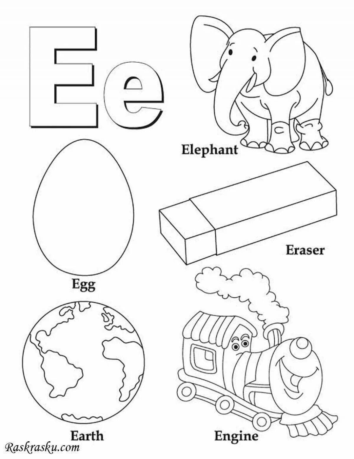 Bright coloring english alphabet