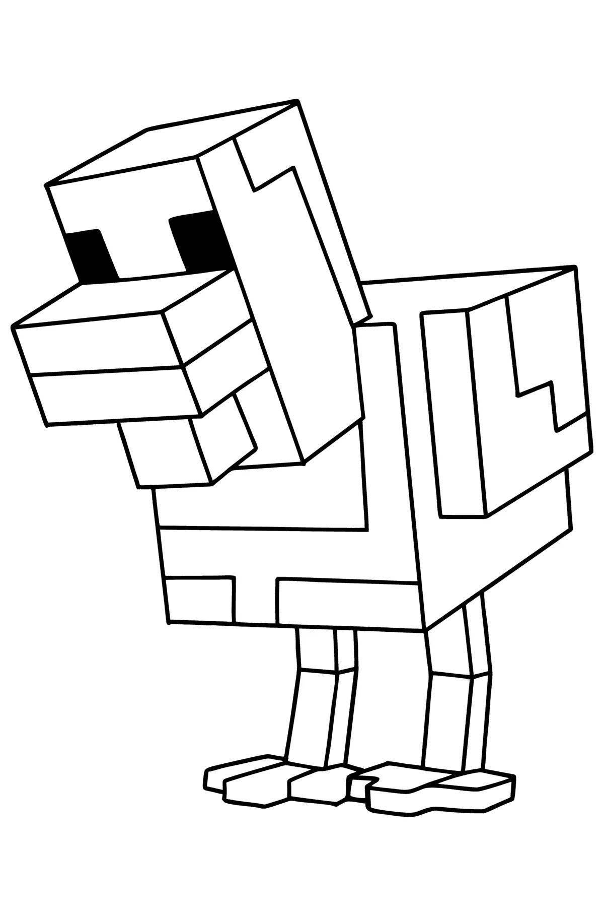 Coloring adorable dog minecraft