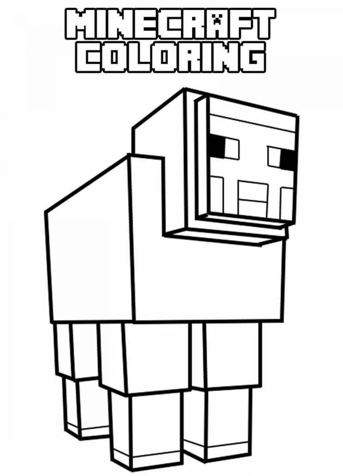 Animated minecraft dog coloring page