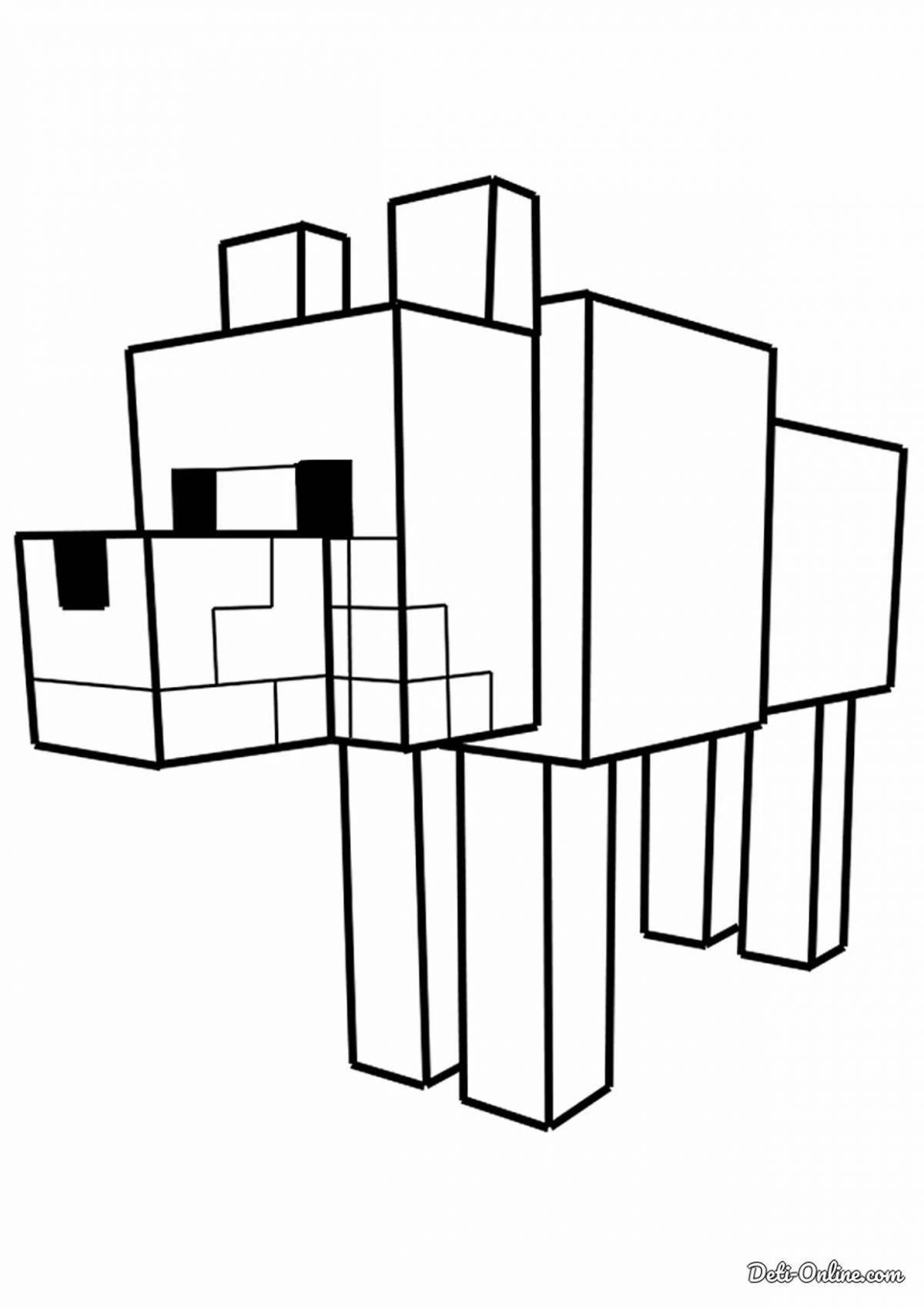 Coloring sparkling dog minecraft