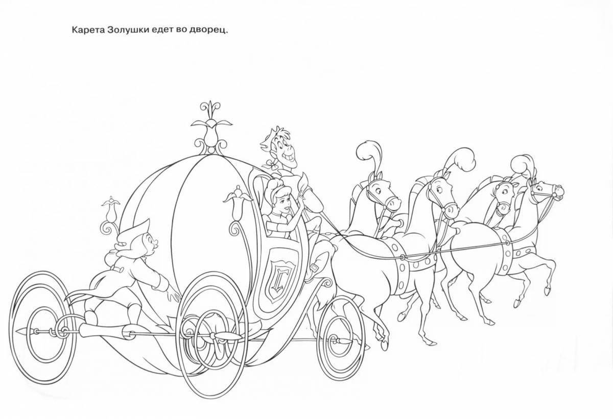 Coloring page royal carriage with horse