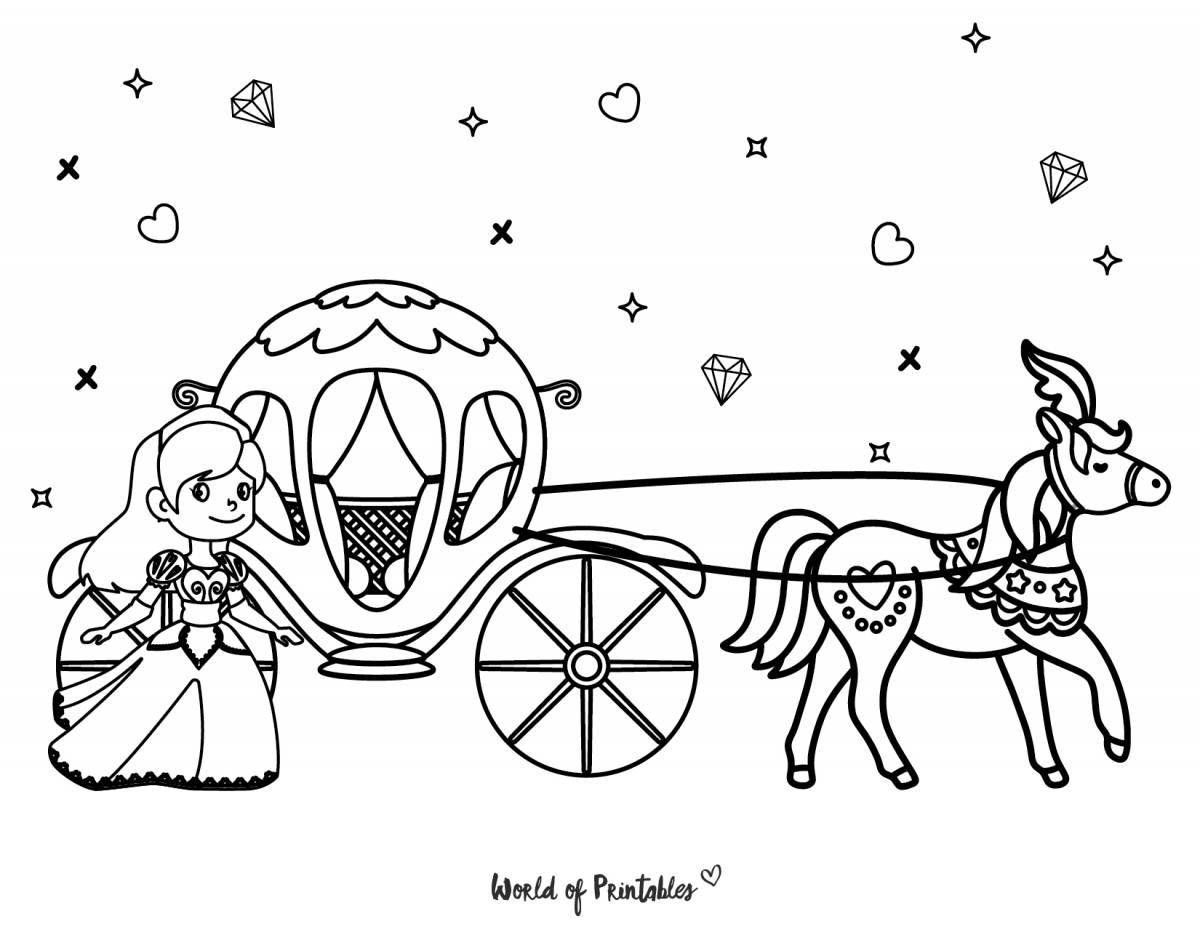 Exquisite horse carriage coloring book