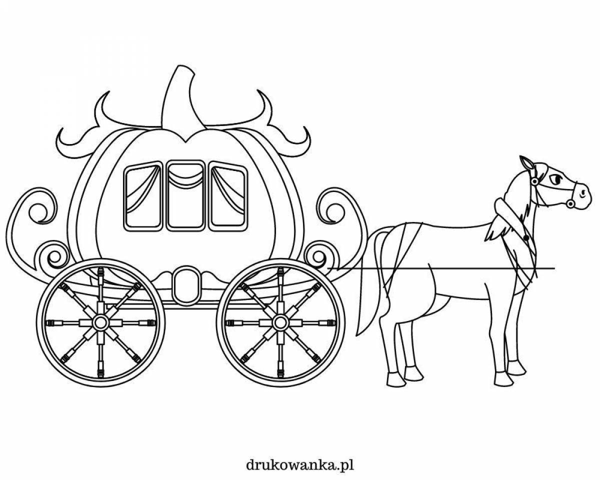 Coloring page luxury horse carriage