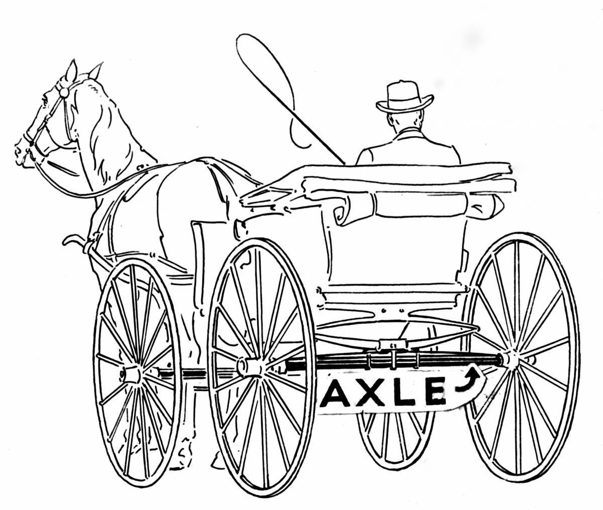 Ornate horse carriage coloring book