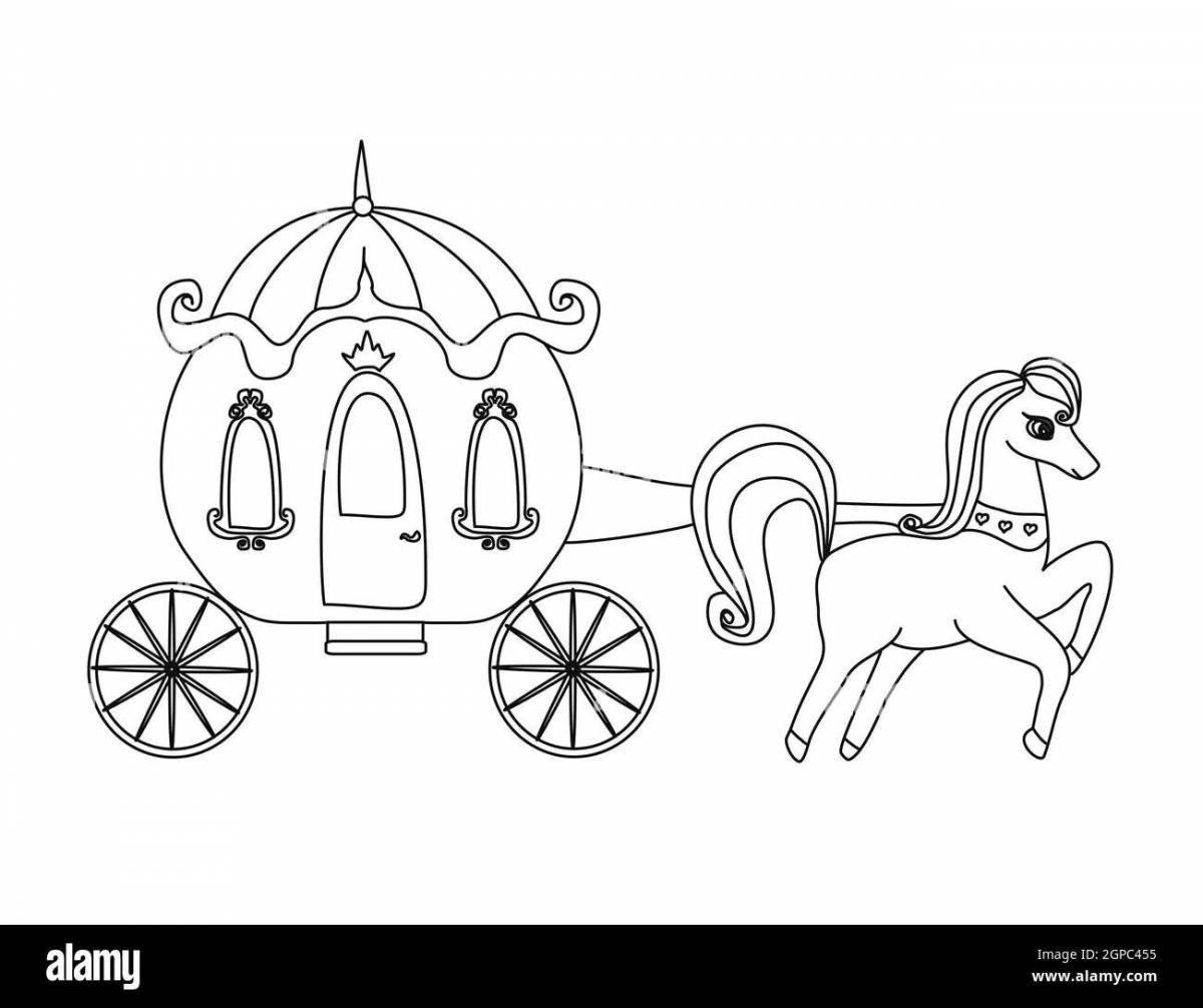 Bright horse carriage coloring book