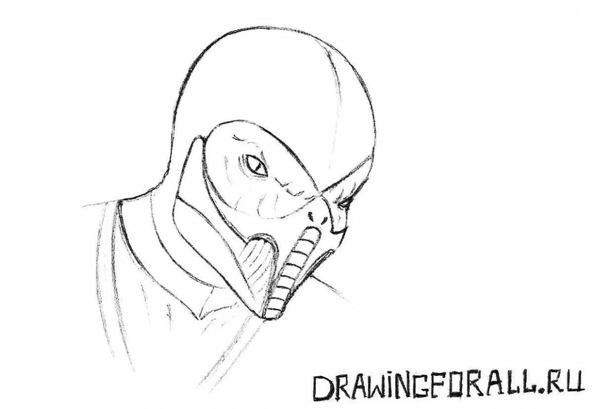 Amazing mortal kombat reptile coloring page