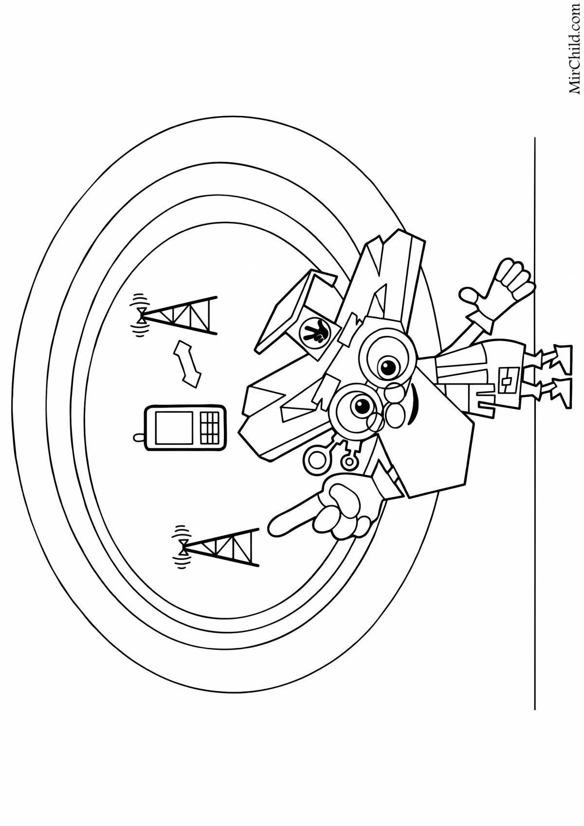 Coloring page funny freak and geek