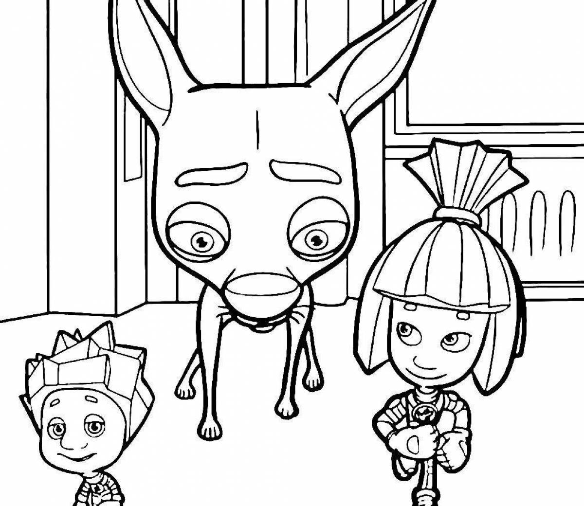 Photo Coloring book bright freak and geek