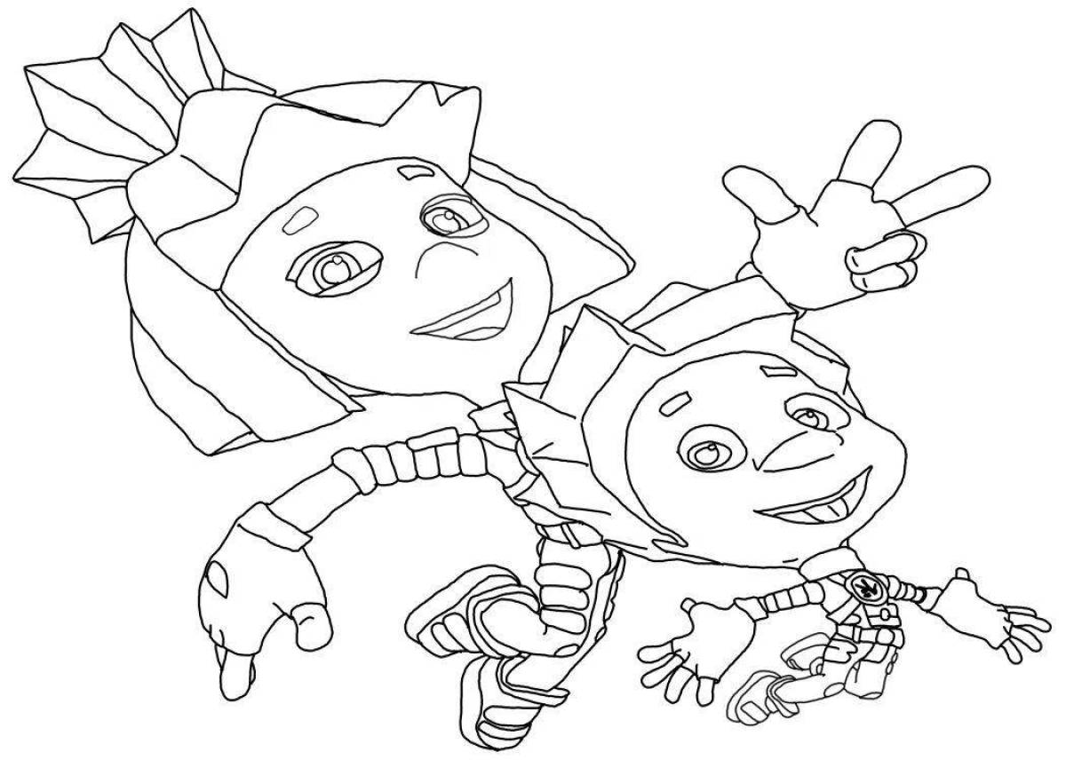 Coloring page charming freak and geek