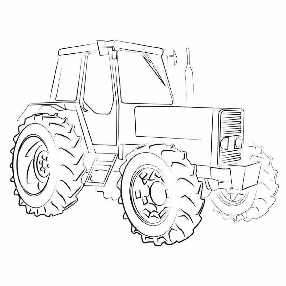 Coloring page joyful tractor t 40