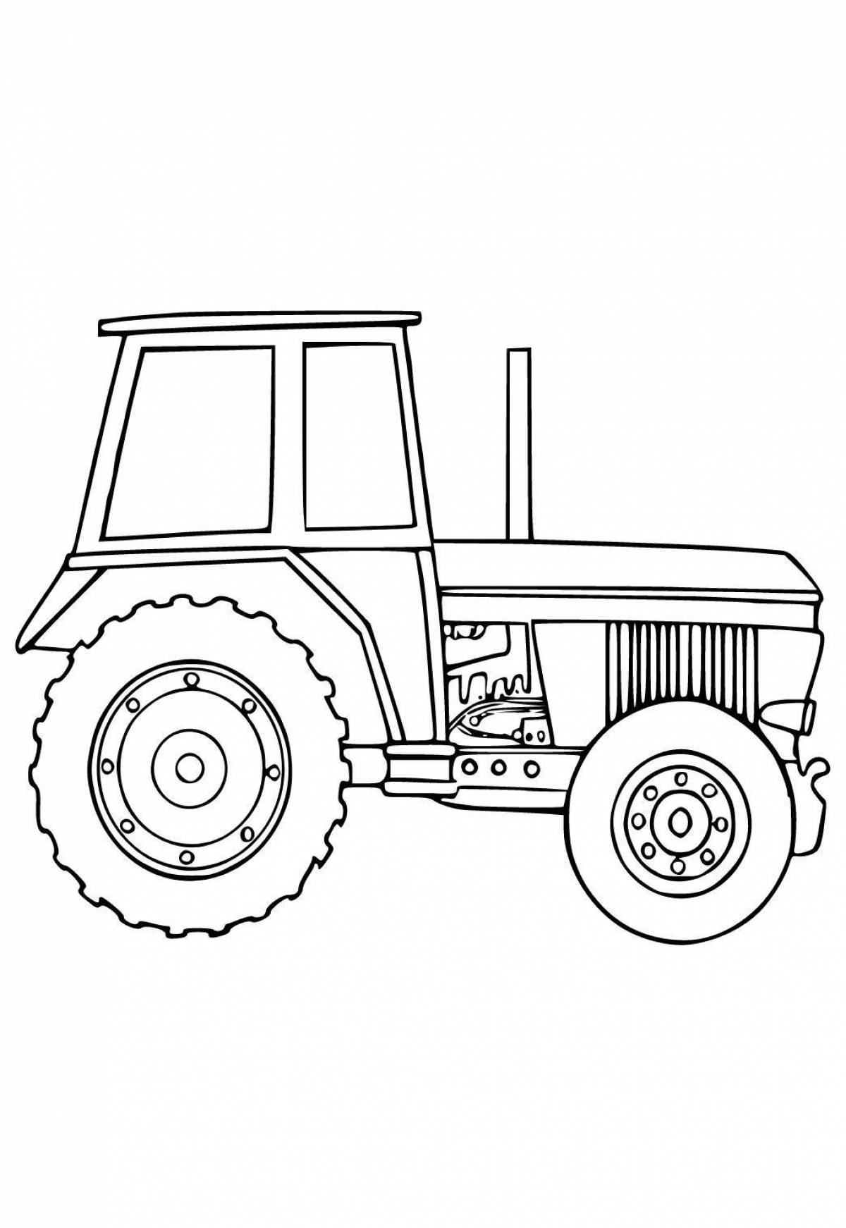 Coloring page funny tractor t 40