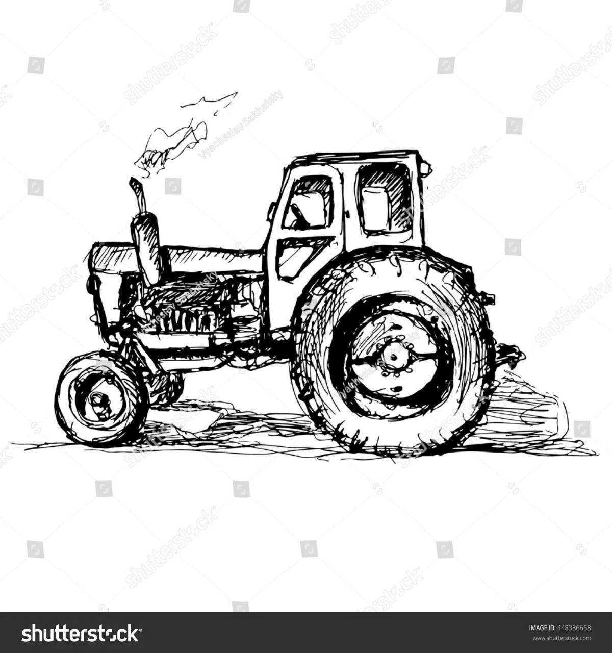 Яркая раскраска трактор т 40