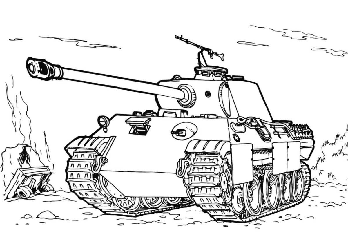 Great tank t34 85 coloring book