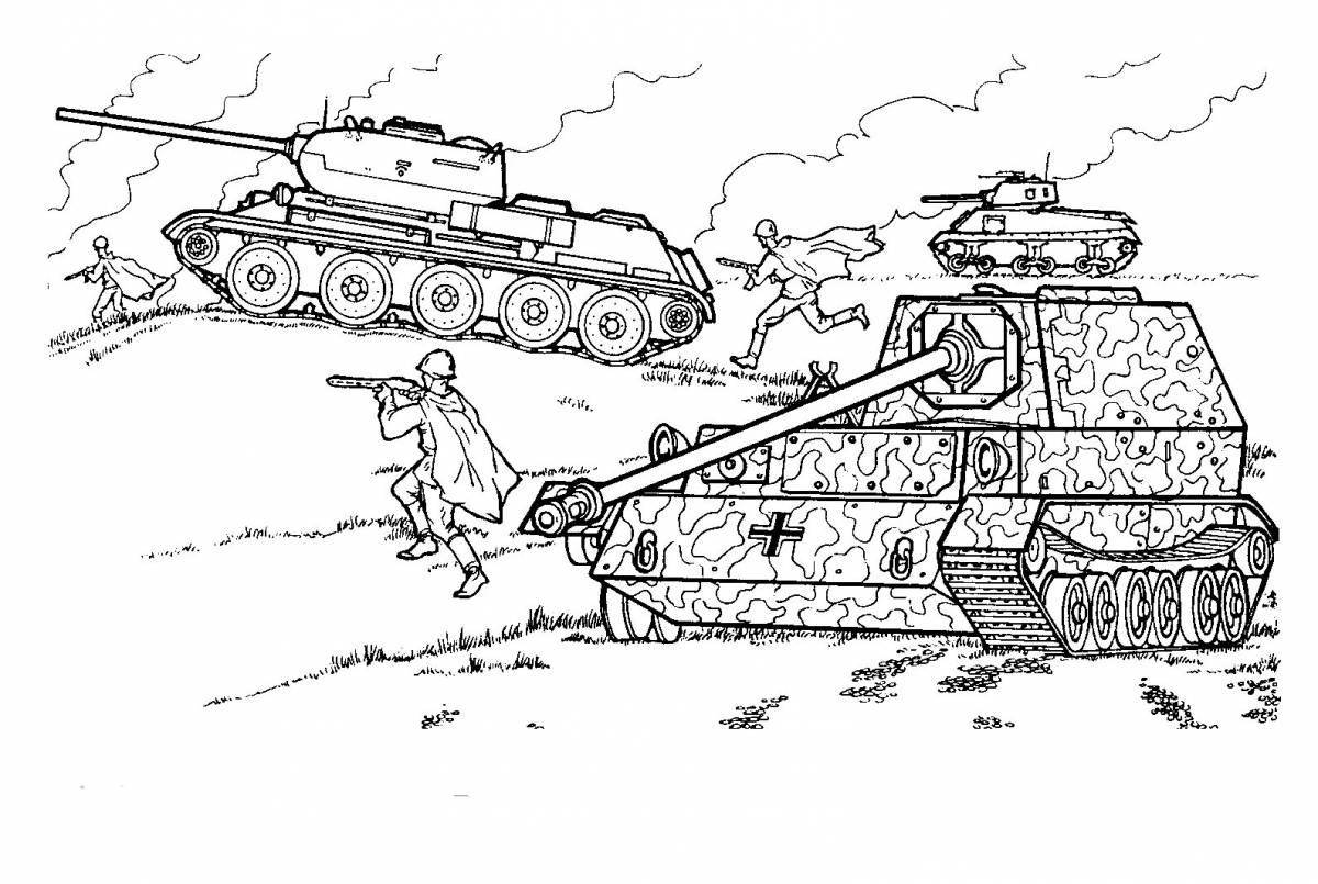 Dazzling tank t34 85 coloring page