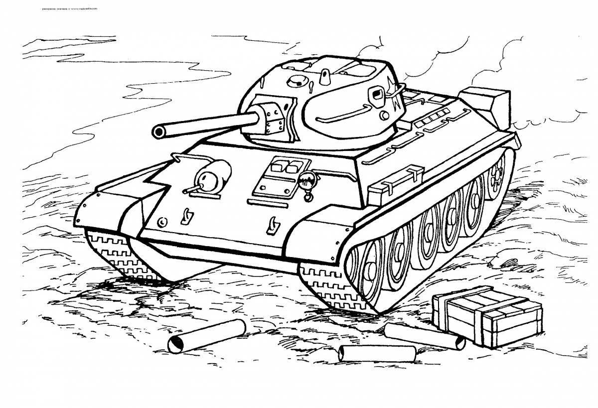 Раскраска изысканный танк t34 85