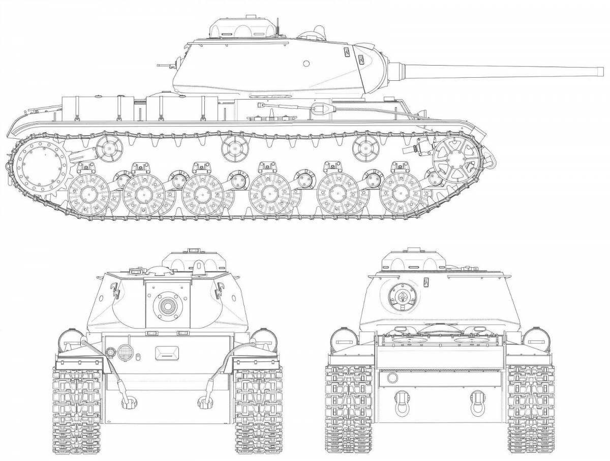 Elegant tank t34 85 coloring page