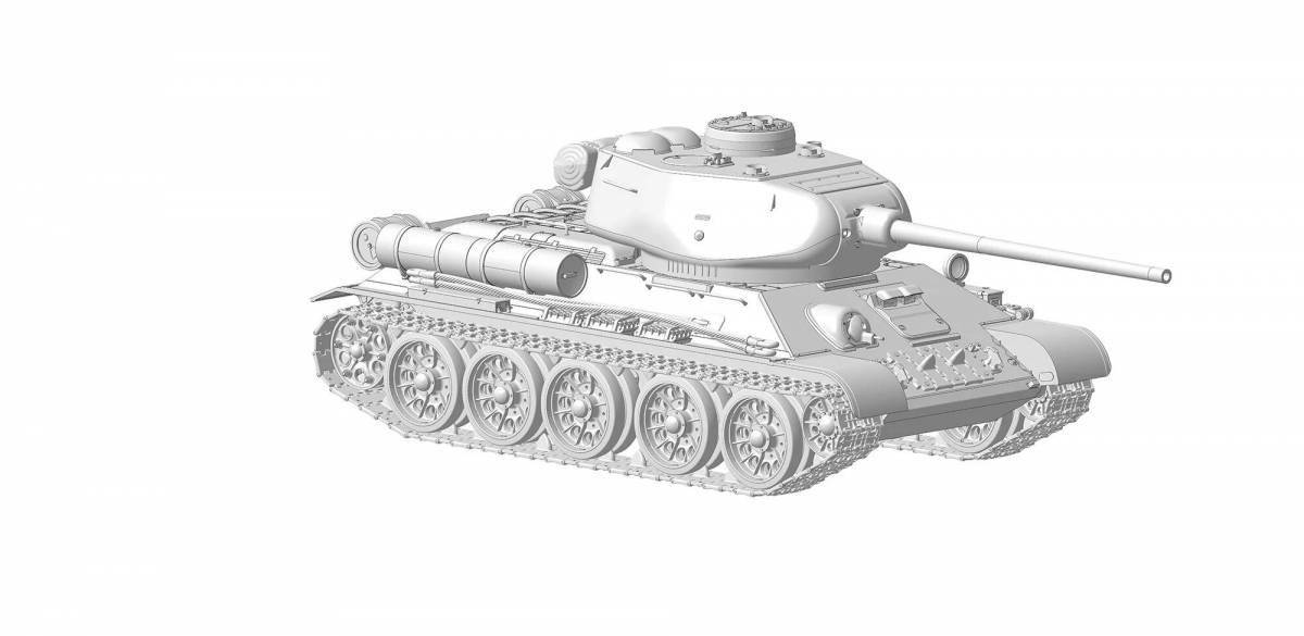 Charm t34 85 tank coloring page