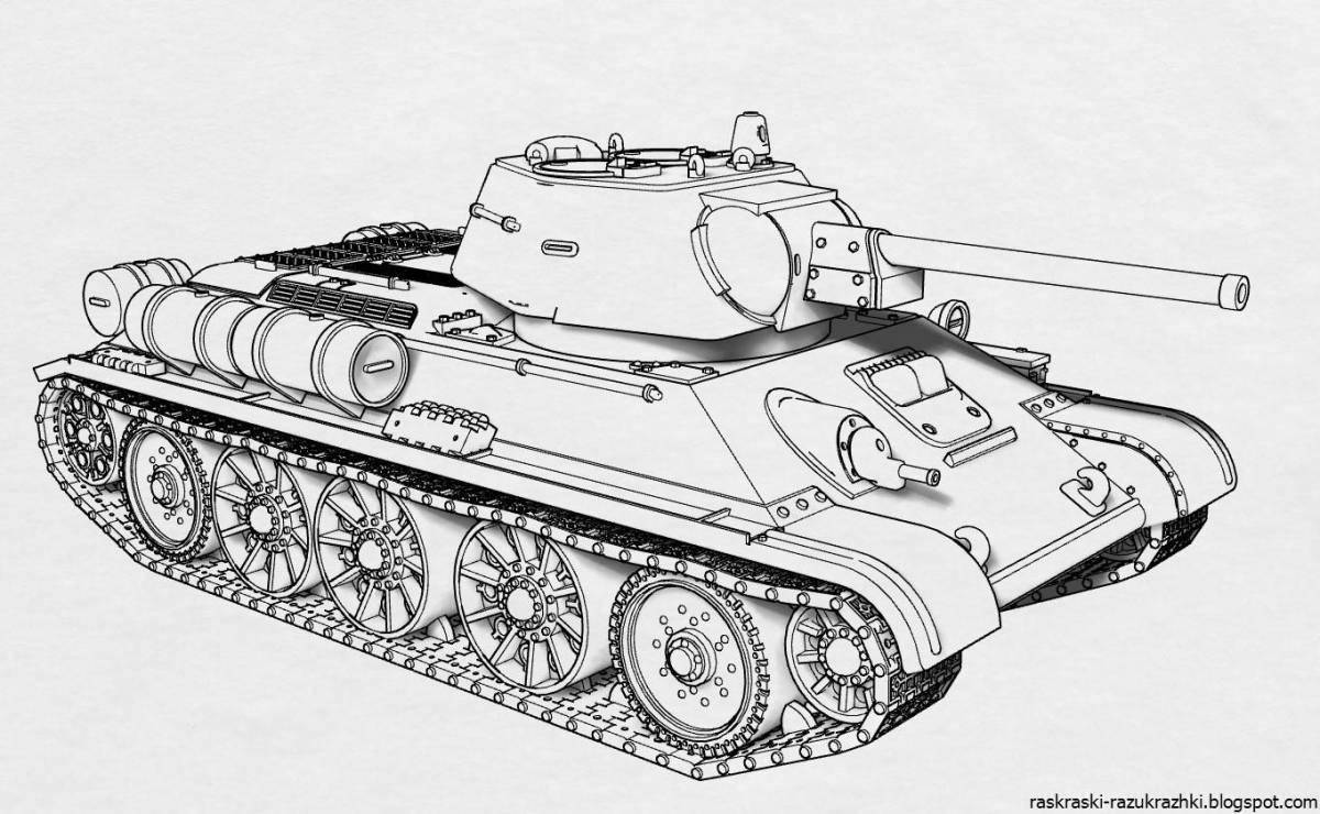 Coloring glowing tank t34 85