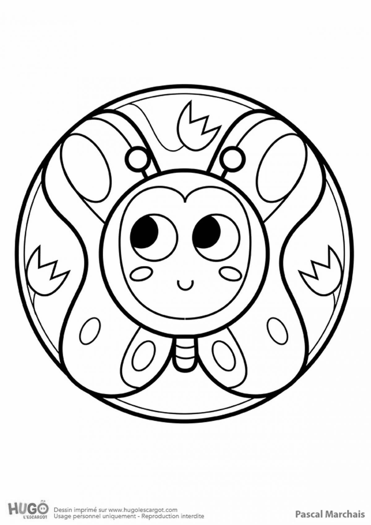 Joyful face coloring disc