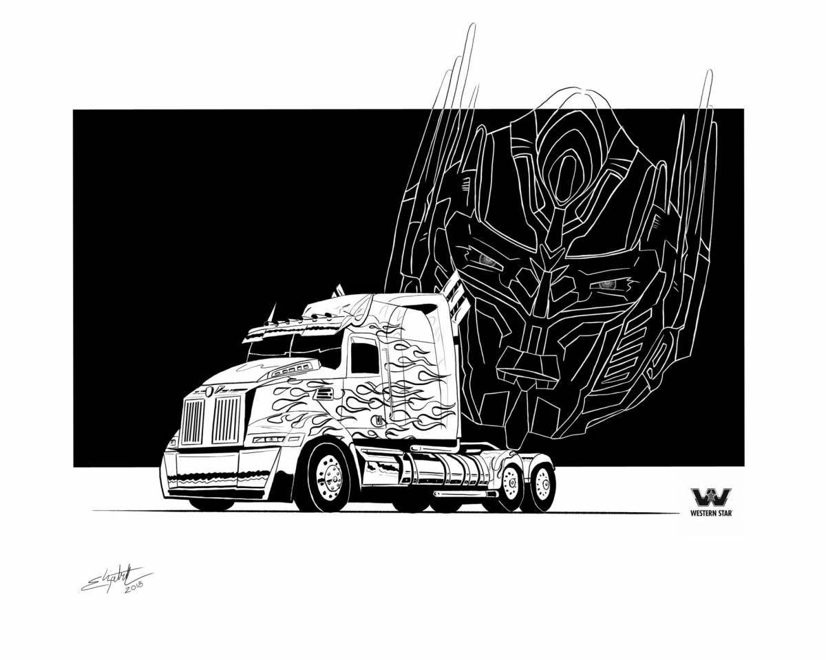 Optimus Prime's glorious coloring page