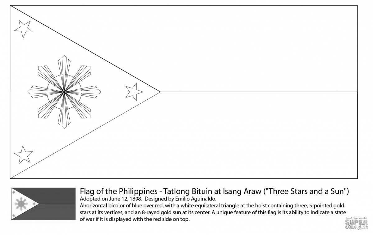 Coloring page inviting all the flags of the world