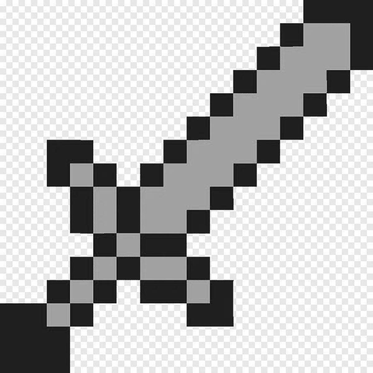 Diamond sword minecraft coloring page