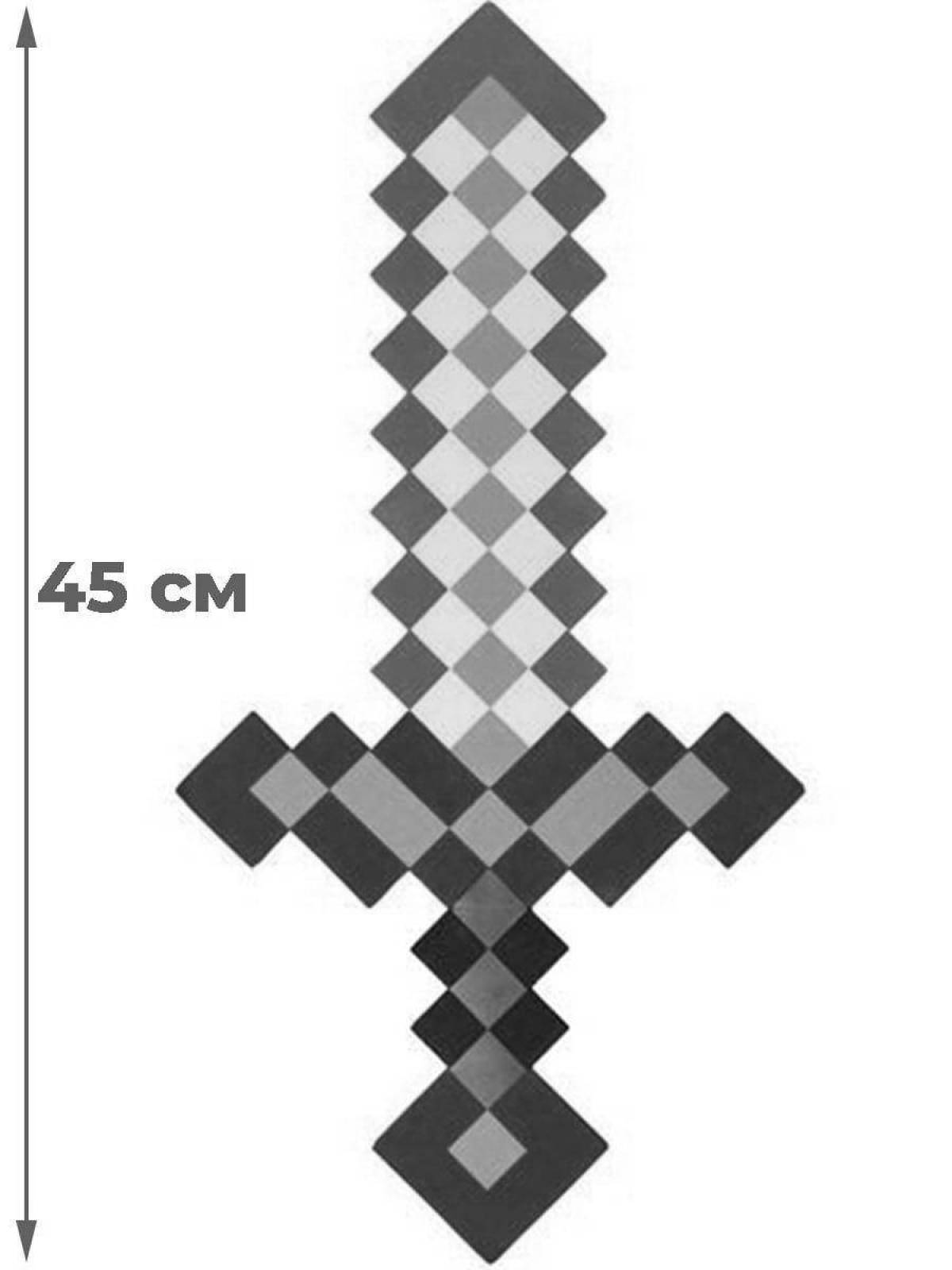 Shining minecraft diamond sword coloring book