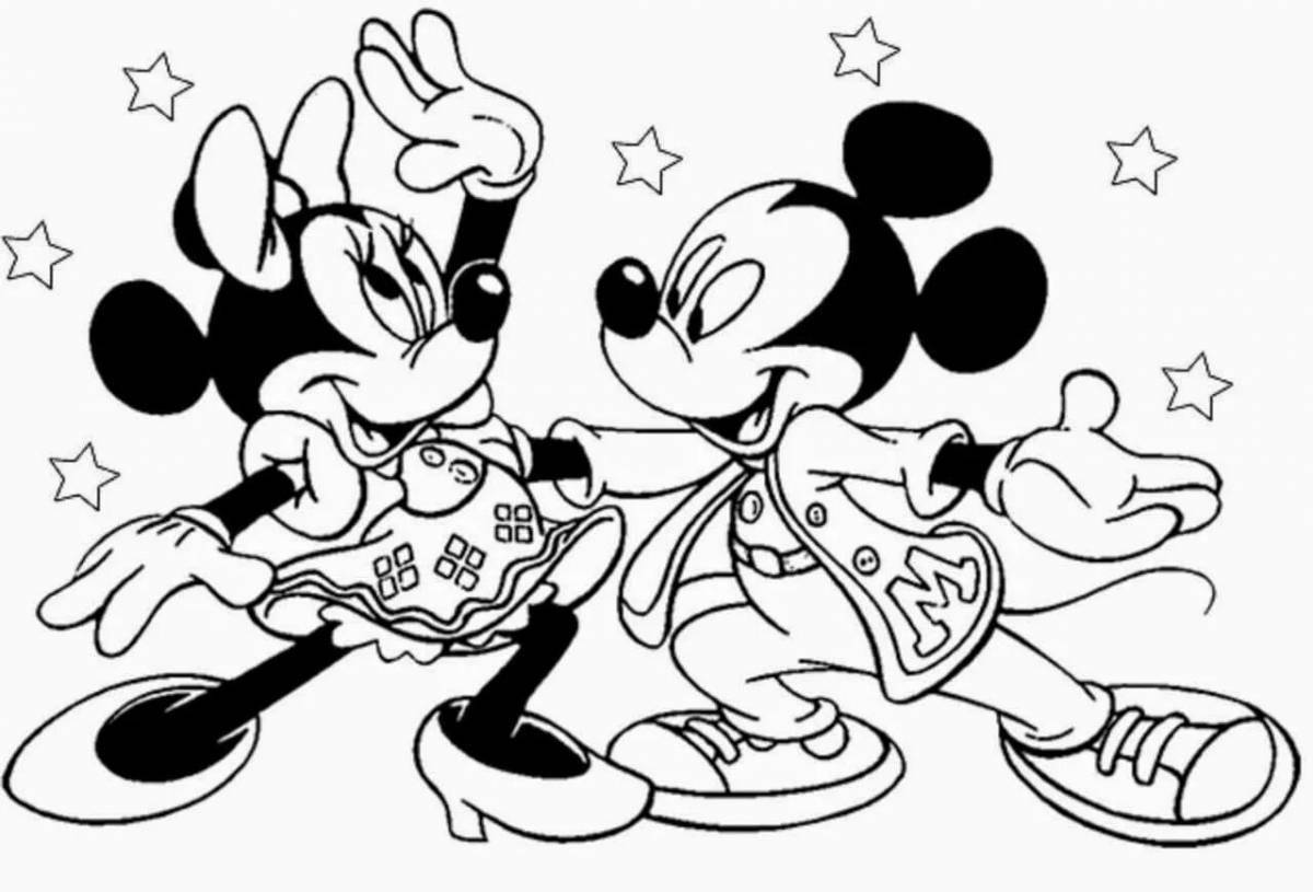 Mickey Mouse Club playful coloring page
