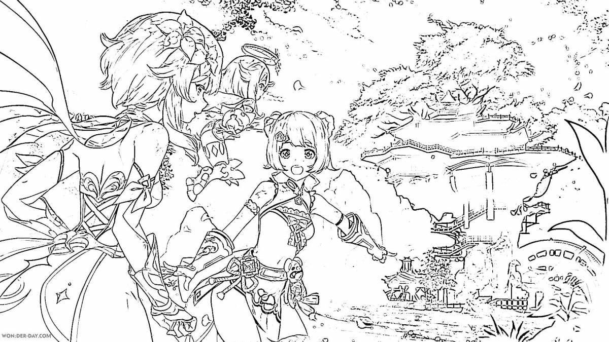 Fearless Kazuha coloring page