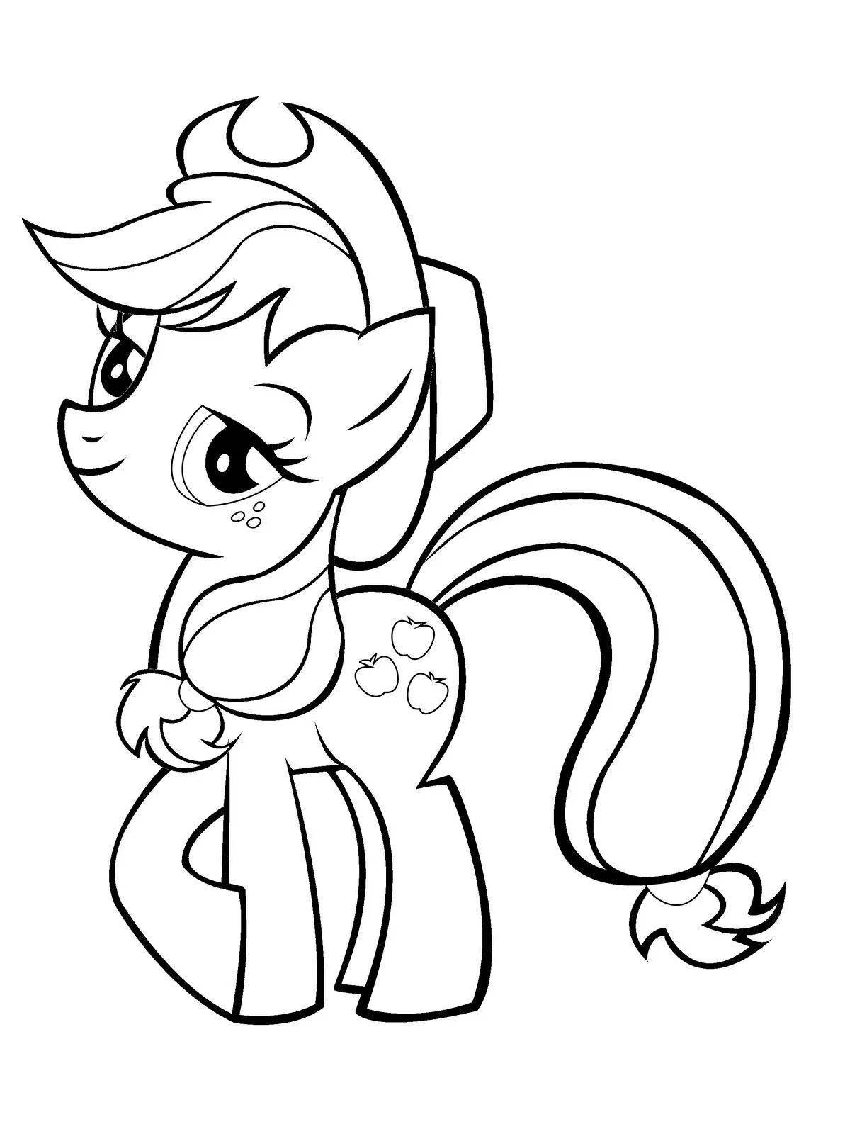 Coloring radiant pony drawing