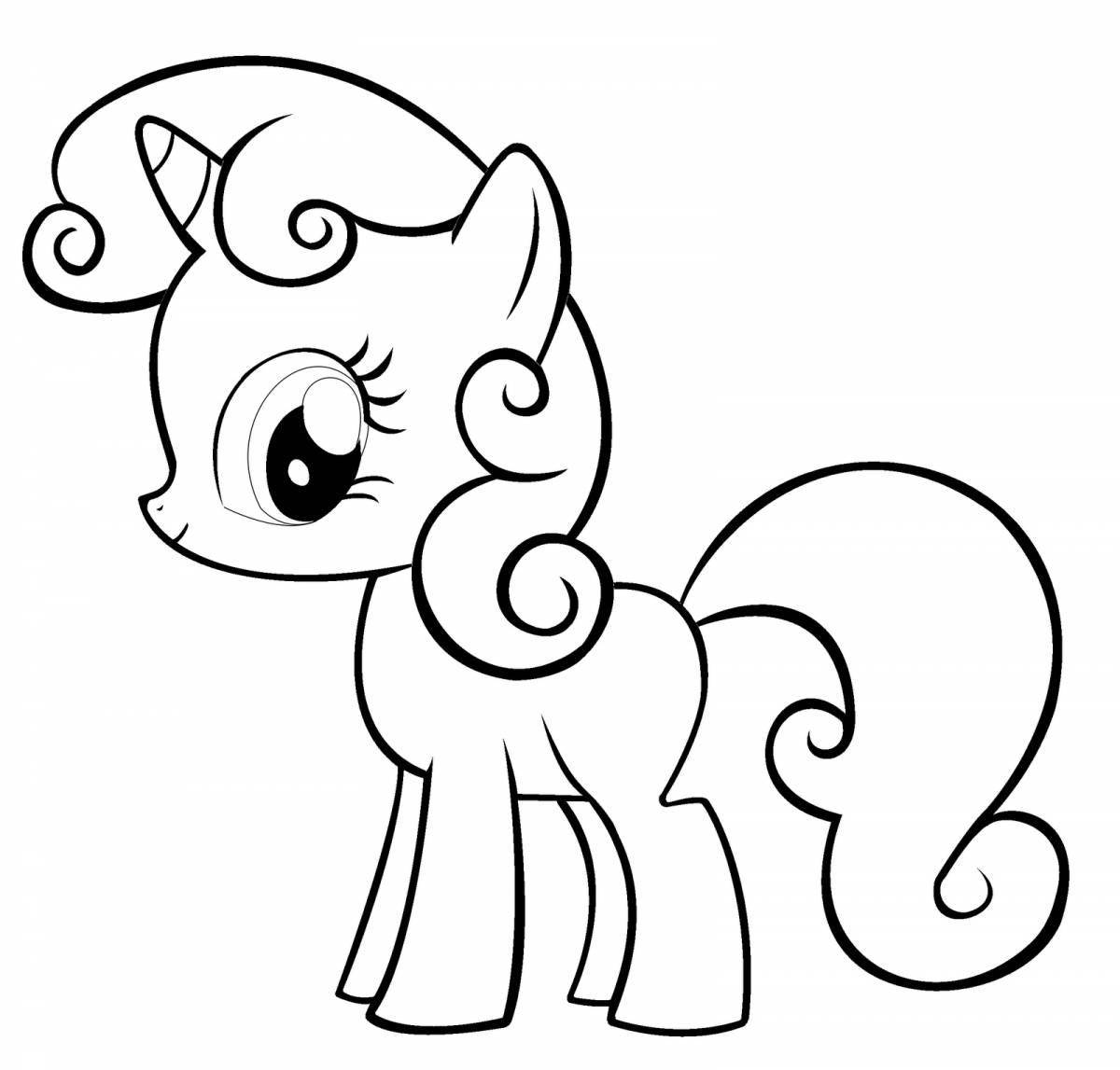 Exquisite pony drawing coloring book