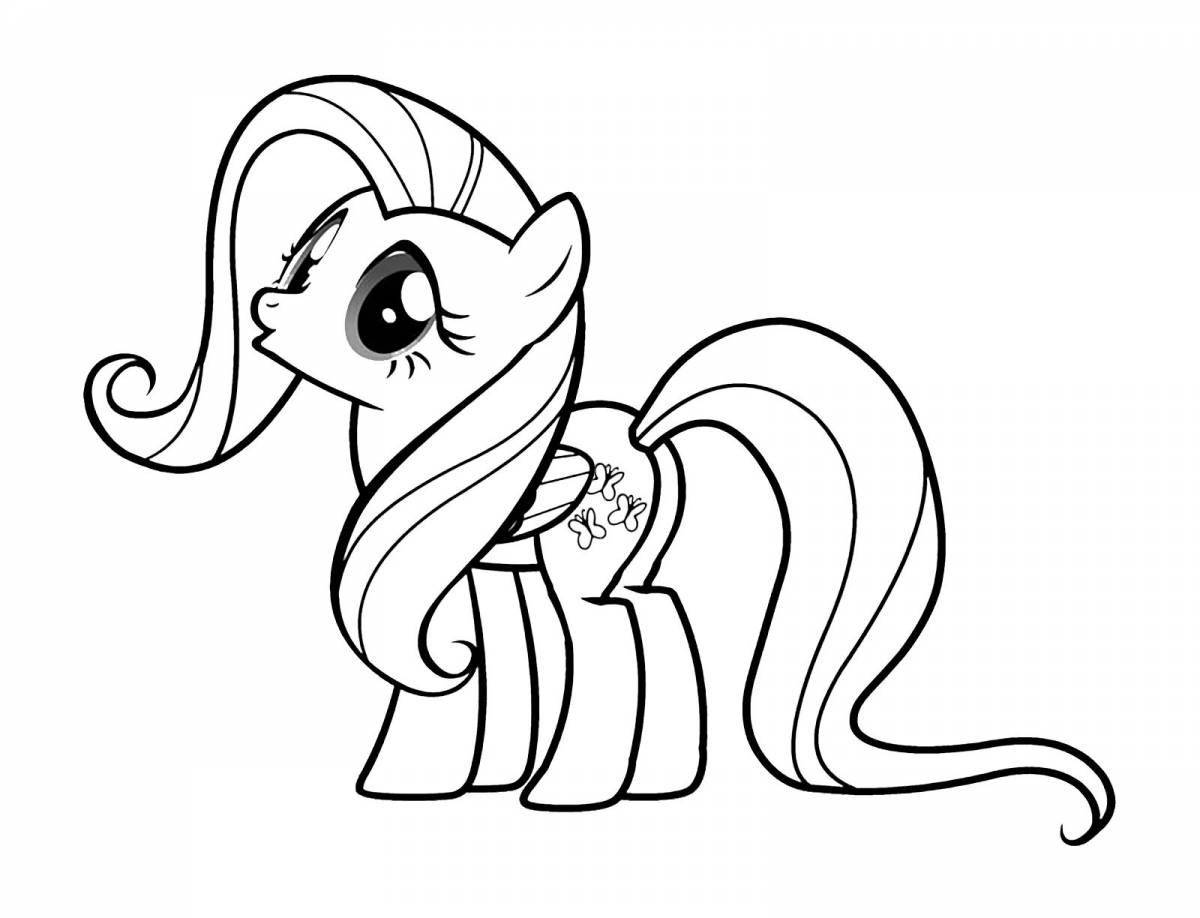 Coloring book fairy drawing pony