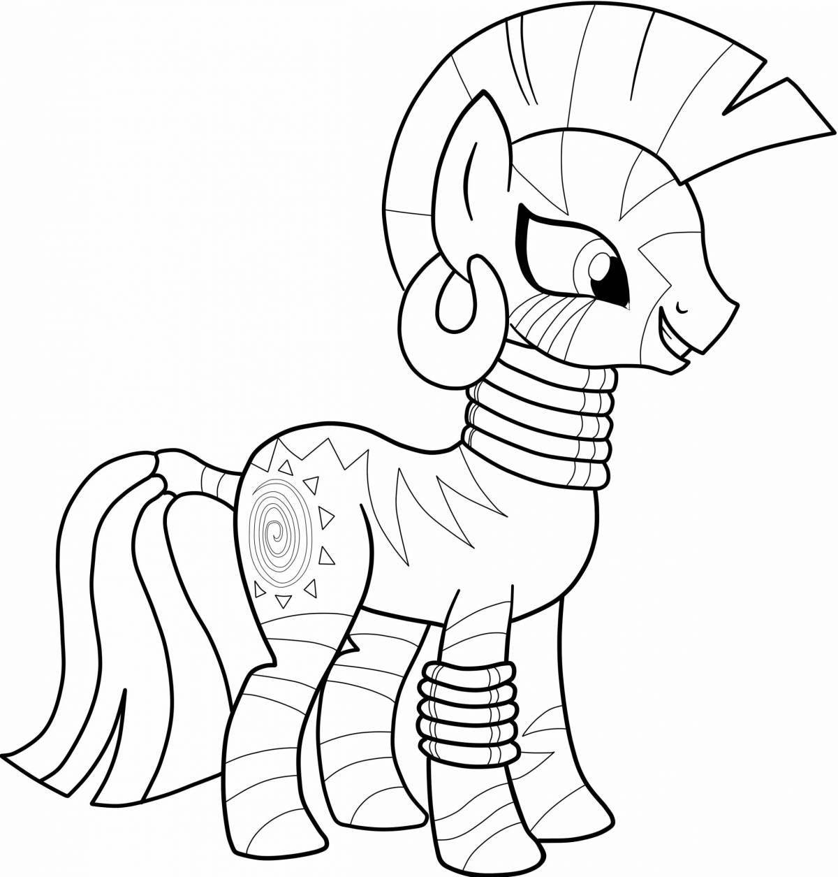 Adorable pony drawing coloring book