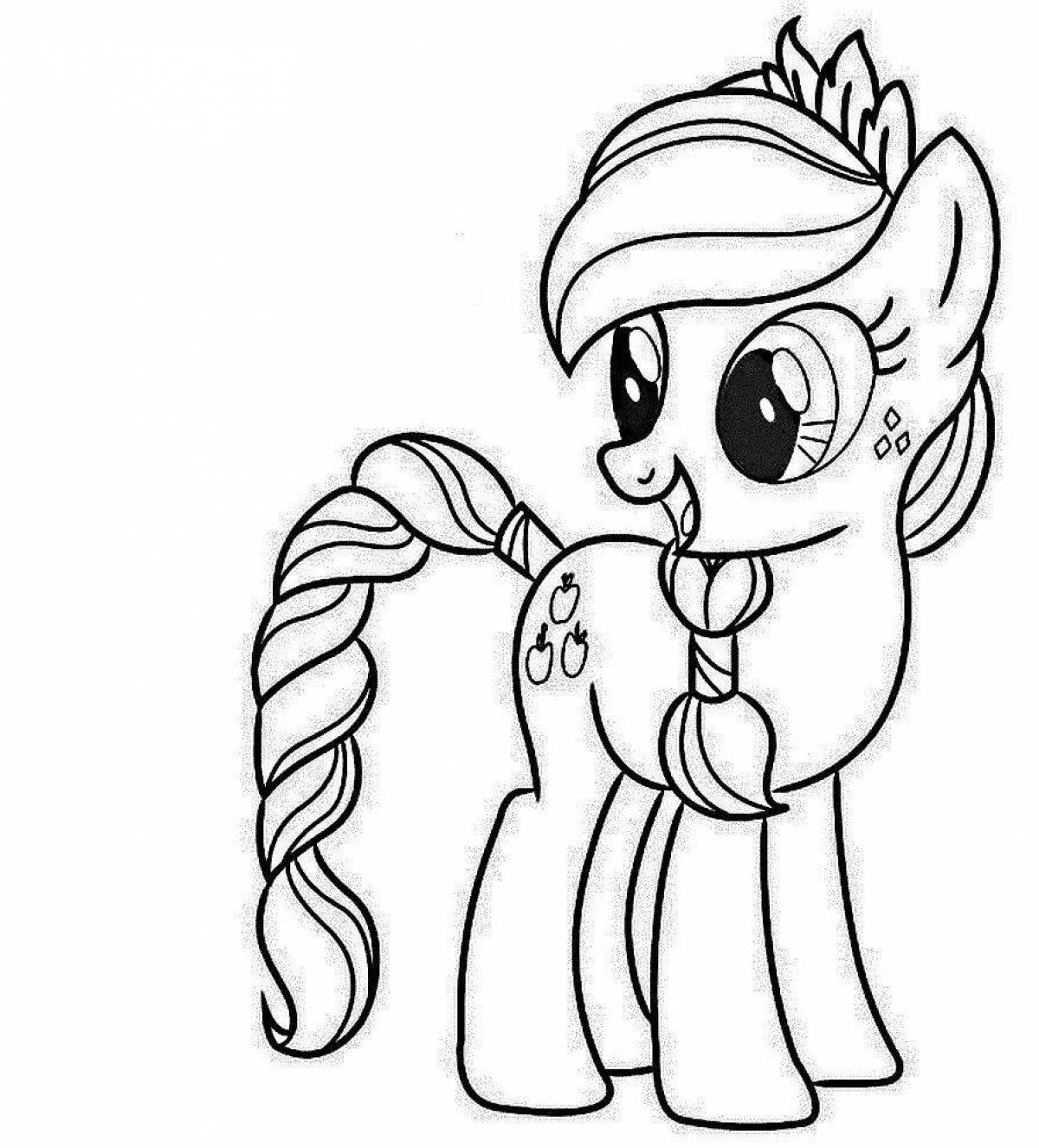 Coloring page elegant pony drawing