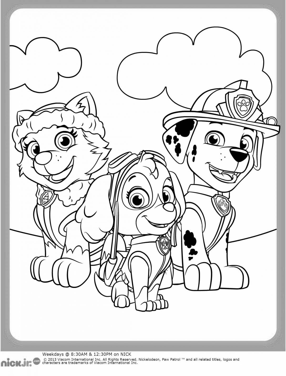 Colorful coloring of the clock paw patrol