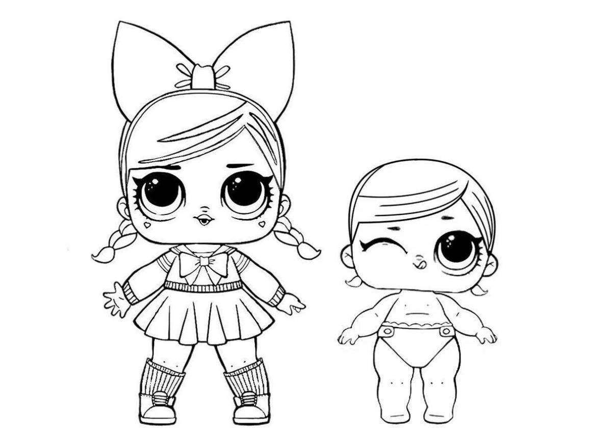 Coloring playful little lol doll