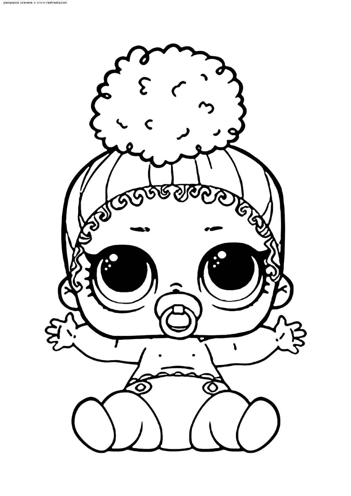Colorful little lol doll coloring book
