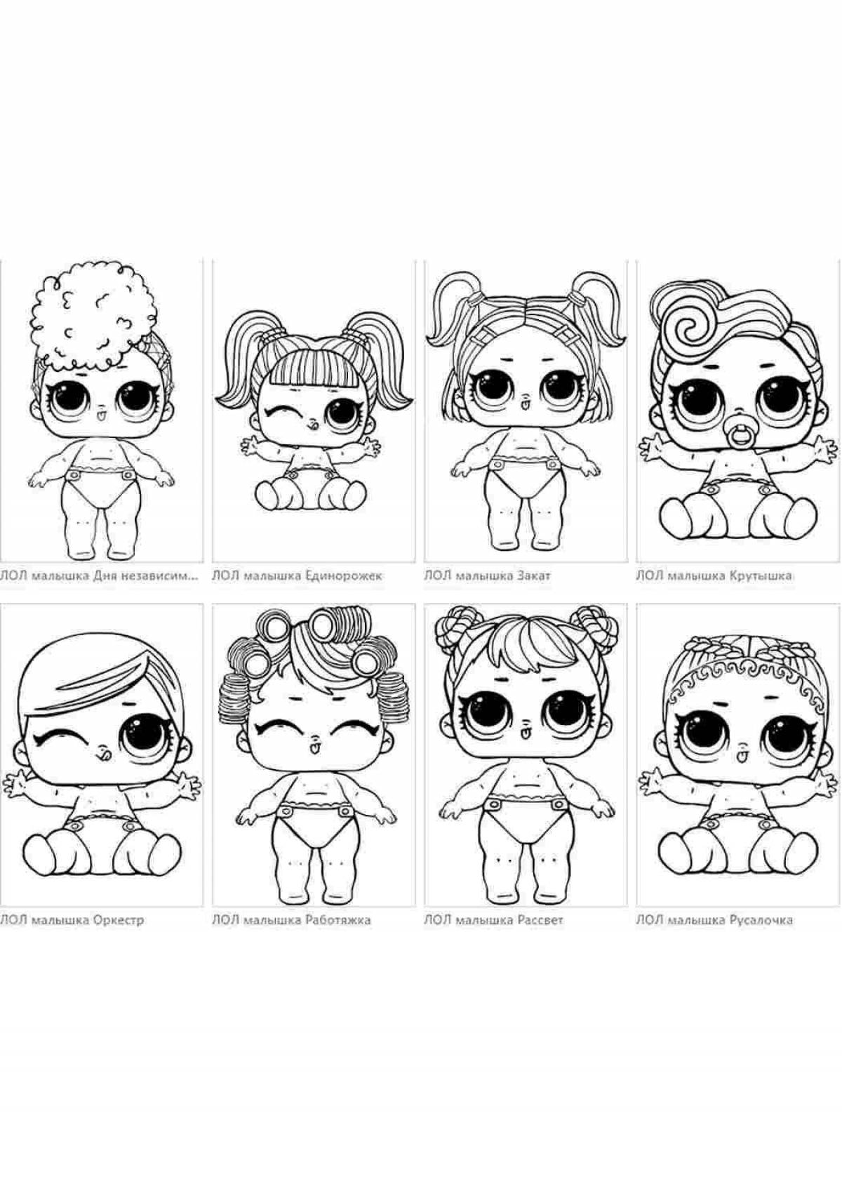 Adorable little lol doll coloring book
