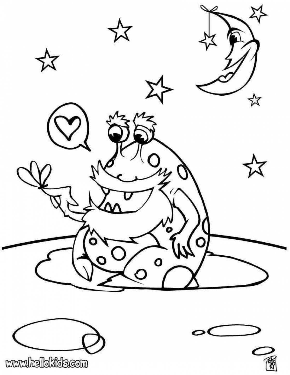 Cute alien coloring pages for kids