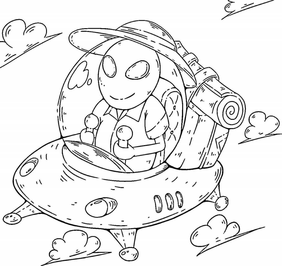 Amazing alien coloring pages for kids