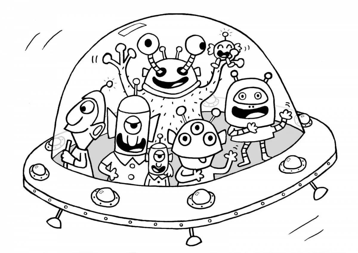 Wonderful aliens coloring pages for kids