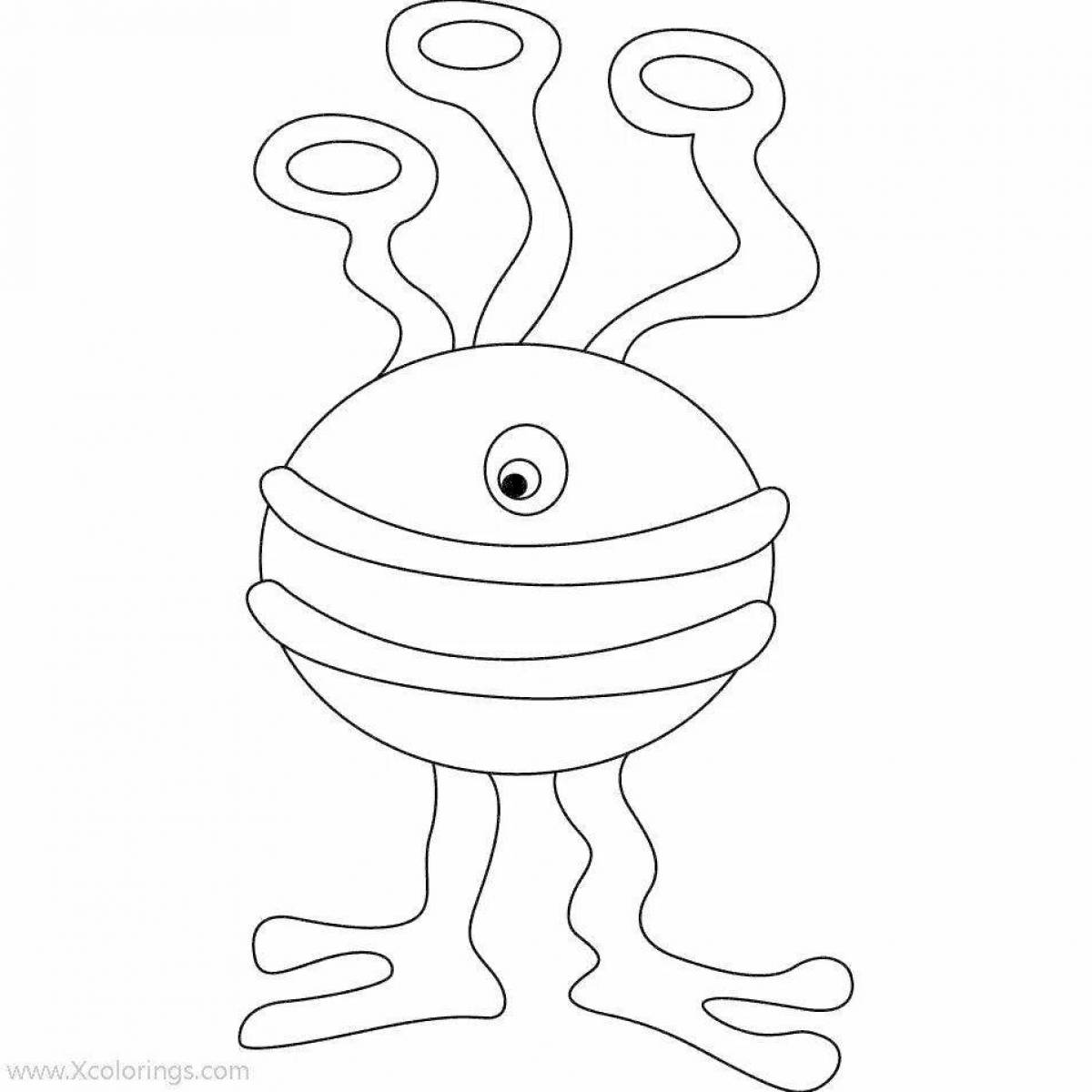 Photo Adorable alien coloring book for kids