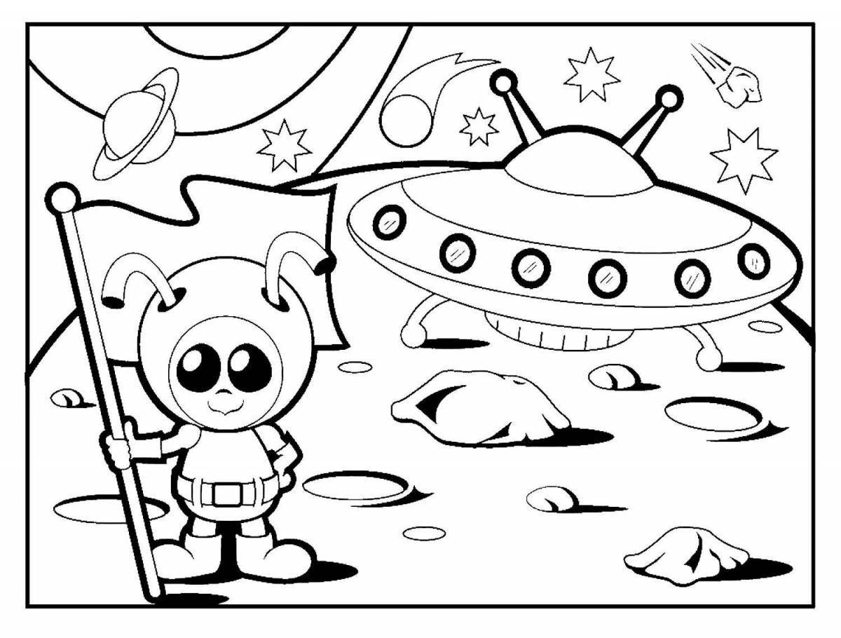Photo Alien coloring pages for kids