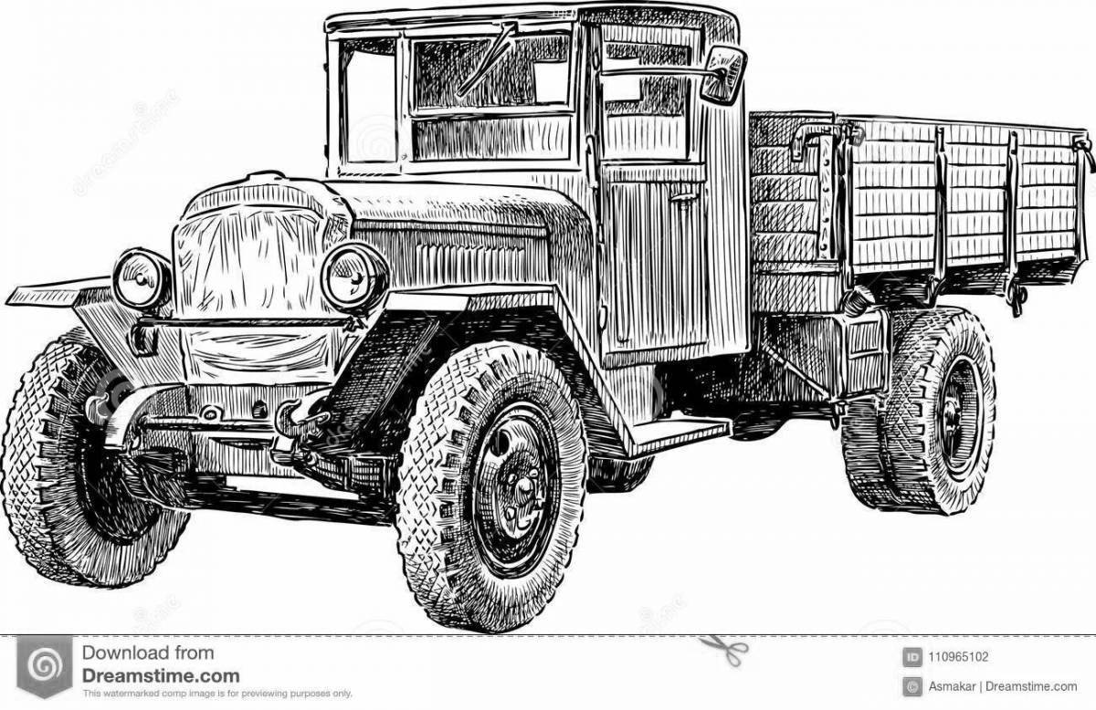 Colorful gas truck aa coloring book