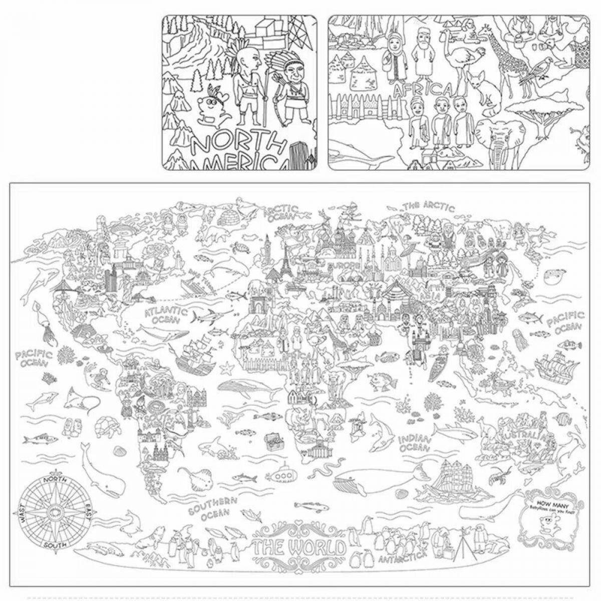 Заманчивый плакат с картой мира